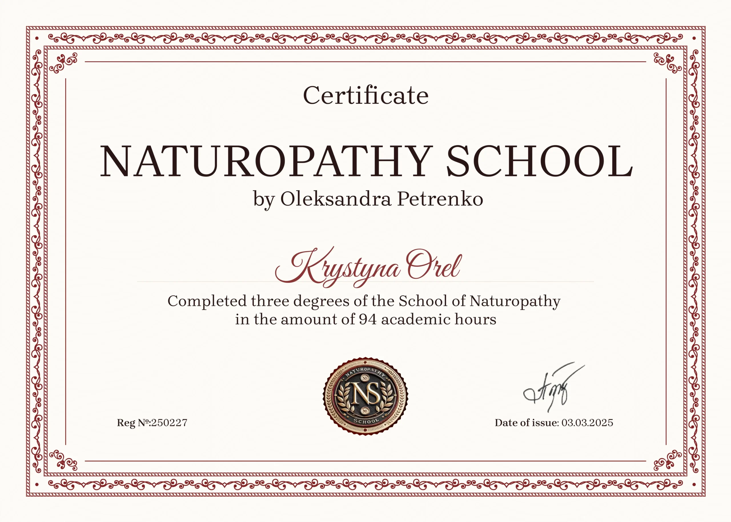 2_Сертифікат_Школа_Натуропатів_EN_Krystyna_Orel_page-0001